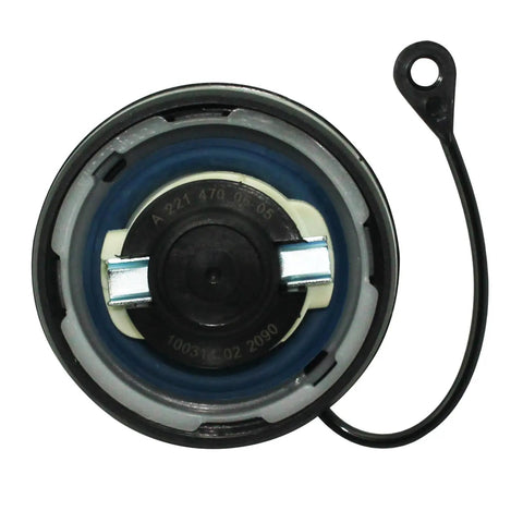 Top view of Mercedes Benz Gas Cap Fuel Cap Replacement For C C230 C240 C250 C280 C300 C320 C350 E320 E350 E400 E500 E550 S400 S550 S600 G500 G550 CLS CLK SL SLK AMG Vehicles 2214700605 High Quality And 100 Percent Inspected