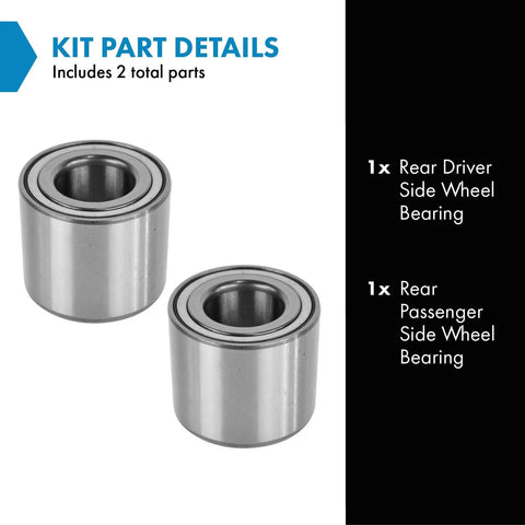 Rear Wheel Bearing Set For 2009 To 2011 Ford Focus, Driver And Passenger Side Bearings Included, 2 Bearing Replacement Kit, Wheel Hub Bearing Assembly, Durable OEM Style Fit, DIY Friendly With Video Guide, showing both bearings