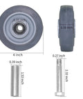 4 inch heavy duty polyurethane wheel set with double ball bearings for flatbed trucks, rated for up to 265 lbs.