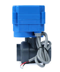 Half Inch UPVC Motorized Ball Valve With Full Port, 2 Wire Auto Return, 9-36V AC DC, Normally Closed, Lightweight Plastic Electrical Valve