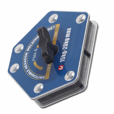 Solid One Button Degaussing Magnetic Welding Locator For Steel And Iron Pipe With 25 Kilos Suction Power, hexagonal magnetic tool.