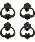 4 Pack Vintage Ring Pulls Zinc Alloy Cabinet Drawer Pulls With Antique Brass Finish 2.6 X 2.48 Inches