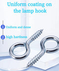 Heavy Duty 10 Pack 2.2 Inch Eye Hooks M5 Screw Eye Bolts Load Bearing 150 Pounds Zinc Plated Carbon Steel in close-up view