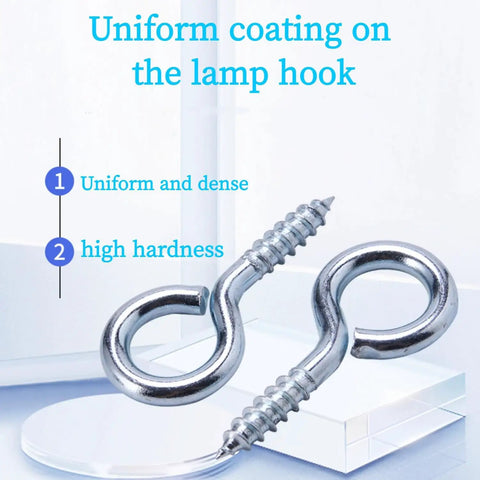 Heavy Duty 10 Pack 2.2 Inch Eye Hooks M5 Screw Eye Bolts Load Bearing 150 Pounds Zinc Plated Carbon Steel in close-up view