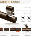 Beefy Bronze Curtain Rod 1 Inch Adjustable Drapery Rod From 32 To 86 Inches With rust-resistant features and installation details