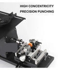 Close-up of Kickass Heavy Duty Bench Buffer Polisher Slick Multifunction Tabletop Polishing Jade Carving Drill Rig setup for precise punching.