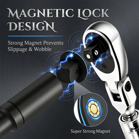 Low Profile Socket Adapter Set That Fits Tight Spooks Cr-Mo Steel Magnetic Ratchet Reducers Stackable Impact Drive Kit Sizes 1 To 3/4 And 3/8 To 1/4 close-up magnetic lock design