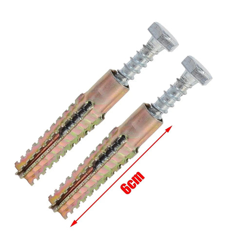 Heavy Duty Wall Anchor Screw Kit For Concrete With Serrated Self Drilling Plugs No Prep Install Rust Resistant Yellow Zinc Plated Carbon Steel Ideal For Mounting Shelves TVs Cabinets Mirrors And More. 6cm wall anchors