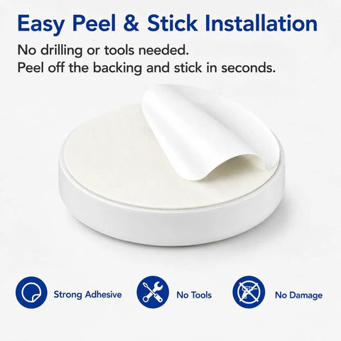 Round PU Door Stop 12 Pack Adhesive No Drill Door Stopper for Walls Floors and Cabinets with peel and stick installation