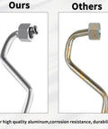 Comparison of aluminum vs rusted line for Power Steering Line Kit Direct Fit For Chevy Escalade Suburban Tahoe Silverado Avalanche GMC Yukon And Sierra 2007 2014 Aluminum Rack And Pinion Transfer Lines Replace OEM 15254059 15254058 Leak Proof Design