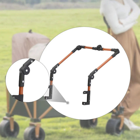 Universal Folding Wagon Handle Replacement Bar For Wagons And Carts No Tool Needed Easy Install Detachable Foldable Adjustable Length Push Pull Handle Fits Most Brands Brown close-up