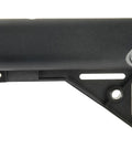 Fixed Airsoft Stock Lightweight Polymer Non Collapsible With Comfortable Rubber Butt Pad Durable Black Finish Easy Install