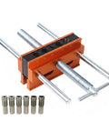 Vertical Hole Opener Dowel Jig Drill Guide Clamp Alloy Body Extended Model with guide bushings for precise alignment.