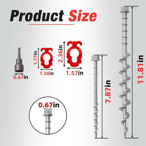 Beefy Aluminum Ground Anchors Set For Tents And Outdoor Gear Rustproof Heavy Duty Stakes size comparison diagram