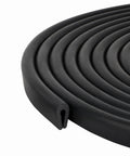 Coiled U Channel Edge Trim Seal With EPDM Rubber And Internal Metal Clips For A Tight Grip, Flexible Edge Guard, 50 Foot Roll