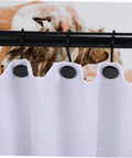 Rustproof Metal Shower Curtain Rings 12 Piece Set For Bathroom With Easy Glide Hanging Hooks on black rod shower curtain