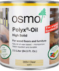 Polyx-Oil 3054 Clear Satin Wood Finish for Floors and Furniture, Ultra Durable and Water Resistant Oil, 2.5 Liter Jar
