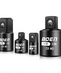 Four Piece Impact Socket Adapters And Reducers Set For One Quarter Three Eighths And One Half Inch Drives Built Tough With CR MO Steel Heavy Duty Converter Kit For Impact Wrenches And Drills