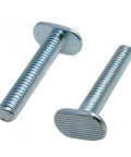 T Track Bolts 1/4-20 Threaded T Slot Bolts for Woodworking Fixtures, 1-1/2 Inch Long, galvanized steel close-up view