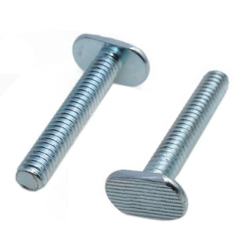 T Track Bolts 1/4-20 Threaded T Slot Bolts for Woodworking Fixtures, 1-1/2 Inch Long, galvanized steel close-up view