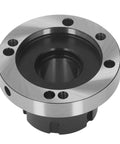 Dope 80mm Carbon Steel Collet Chuck Holder For CNC Milling Machines And Lathes With Super Secure Mounting Plus Precision Grip To Keep It Tight While You Work, close-up of chuck holder with a metallic finish.