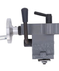 Heavy Duty Die Cast Aluminum Lathe Tailstock Center Rustproof Anti Corrosion Coating shown from the side with manual locks and levers.