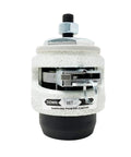 Heavy Duty Retractable Leveling Caster With 2 Inch Nylon Wheels That Roll Smooth And Ratcheting Stemless Build For Lock Tight Equipment Stabilization In Classic Ivory Job Site Gear, front view, mechanical detail.