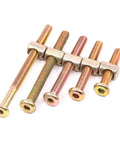 100-Piece M6 Zinc Plated Crib Screws Kit With Hex Drive Socket Cap Barrel Screws And Nuts For Furniture, Cots, Beds, Cribs, And Chairs
