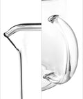 Close-up of the Lit 500ml Borosilicate Glass Beaker With Handle And Pouring Spout, showing handle and spout details
