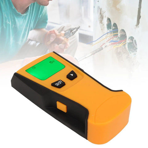 Aramox Wall Scanner Stud Finder, PC ABS Cordless Stud Detector with LCD Green Backlit Screen for home improvement tasks.