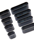 Pro Grade 8 Piece Leather Hole Punch Set With High Carbon Steel Punch Dies, shown in various sizes for crafting projects.