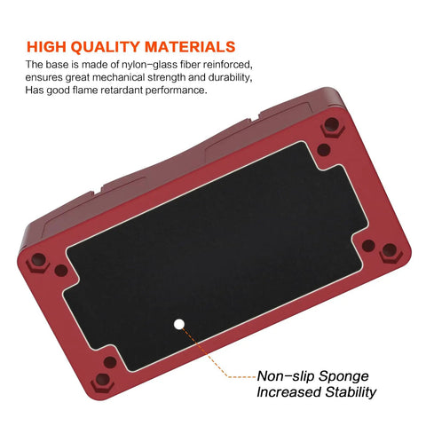 Badass Heavy Duty 450 Amp 12-48 Volt Busbar Box bottom view showing nylon-glass fiber base and non-slip sponge.
