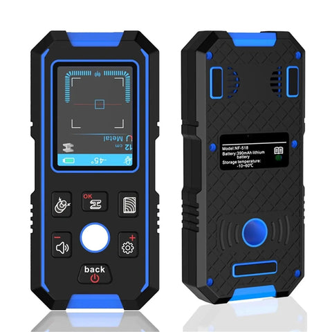 Heavy Duty Metal Detector and Wood Stud Finder, Real Deal Wall Scanner with Backlit Display and depth readout on screen.