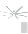 Top Shelf Smart Ceiling Fan Indoor Outdoor With Eight Heavy Duty Titanium Blades 120 Inch Span with remote control.