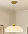puncoll 15.7 Vintage Milk Glass Pendant Light Kitchen Island with floral milk glass shade and brushed gold finish.