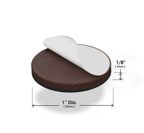 No Slide Zone Heavy Duty Furniture Pads With Sticky Strong Self Adhesive Backing Set Of 32 Round Rubber Gripper Feet For Hardwood Floors showing 1 inch round pad with sticky backing.