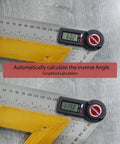 Seven Inch Stainless Steel Digital Angle Finder Delivers Killer Precision Within Point Three Degrees for Woodworking and Construction Heavy Duty Build with angle readout.