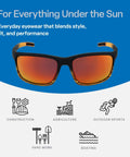 Polarized Safety Glasses With Performance Fog Technology, ANSI Z87 Plus, red mirror lenses in tortoise black frame