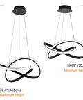 Cool Modern Irregular Ring LED Pendant Light Fixture for Dining Room Kitchen Hallway Adjustable Contemporary Chandelier