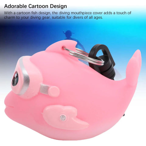 Glow In The Dark Diving Mouthpiece Cover For Night Dives Dust Proof Second Stage Regulator Holder in pink fish design