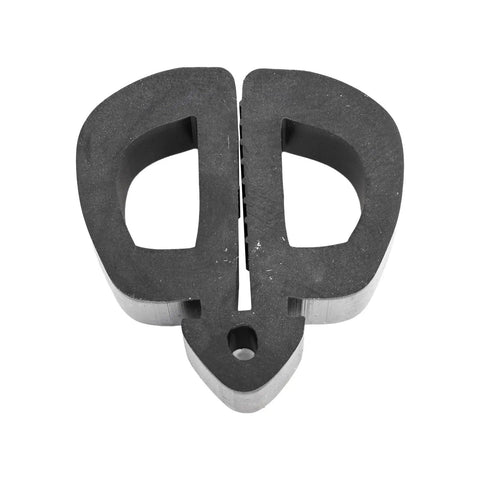 Top view of a rubber radiator support bumper from the Direct Fit Radiator Support and Hood to Fender Rubber Bumpers Kit for 1969 1970 Mustang Six Piece Set With Four Hood to Fender Bumpers and Two Adjustable Radiator Support Bumpers 100 Percent Like Original Rubber Durable OEM Style.