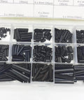 360 Piece Steel Split Spring Dowel And Roll Pin Assortment Kit For Metalworking M1.5 Through M6 Sizes With Dowel Pins And Tension Roll Pins Great For Automotive Machinery And DIY Projects Which Keeps Your Tools And Small Parts Organized in compartmentalized box.