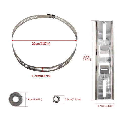 Heavy Duty Sign Mounting Brackets For Poles 304 Stainless Steel Adjustable Clamp From 1.2 To 7.9 Inches Outdoor Waterproof Pole Mount Kit For Junction Boxes And Electrical Boxes Pack Of Four