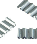 Top Shelf Bright Steel Corrugated Joint Fasteners 3/8 Inch 100 Pack Miter Clip Nails shown from various angles for craft boxes.