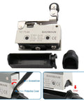 One-Way Action Short Hinge Roller Lever Limit Switch 1NO 1NC SPDT 10A 250VAC Heavy Duty Industrial Horizontal Travel CNC IP65 Waterproof