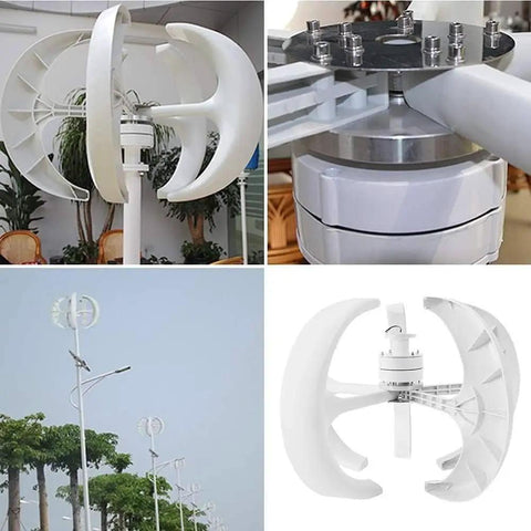 Vertical Wind Turbine Generator Kit Ready-To-Go 400W 600W 800W 1000W 1200W for 12V/24V Off-Grid Power compact design