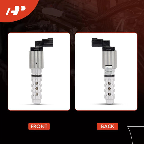 Front and back view of Engine Variable Valve Timing VVT Solenoid Fits Nissan Versa 2007 2020 Sentra 2007 2017