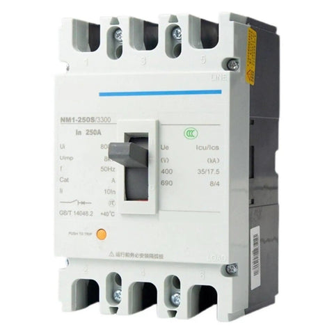Hardcore Plastic Case Circuit Breaker And Heavy Duty Air Switch NM1 Series 250A in durable plastic housing for electrical safety.