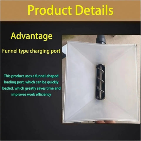 Funnel charging port of Portable Electric Grout Gun For Tile And Masonry Pointing Workhorse With Nine Nozzles No Drill Required Caulking Sprayer For Fast Clean Refill Access And Comfortable Metal Handle