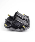 Angled view of Dasbecan center dash A/C vent panel for Toyota Corolla (2008–2013), black plastic with yellow mounting clips